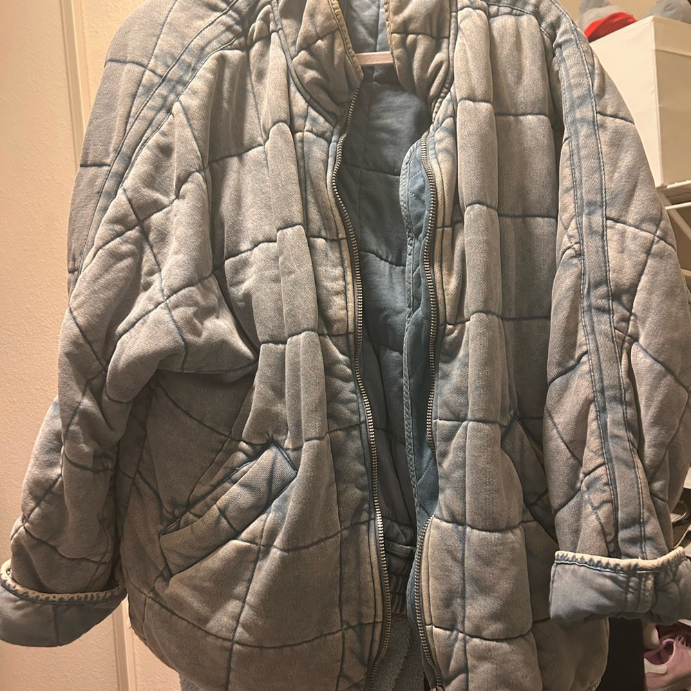 Free people dolman quilted jacket- Women's Quilted Jacket - Blue